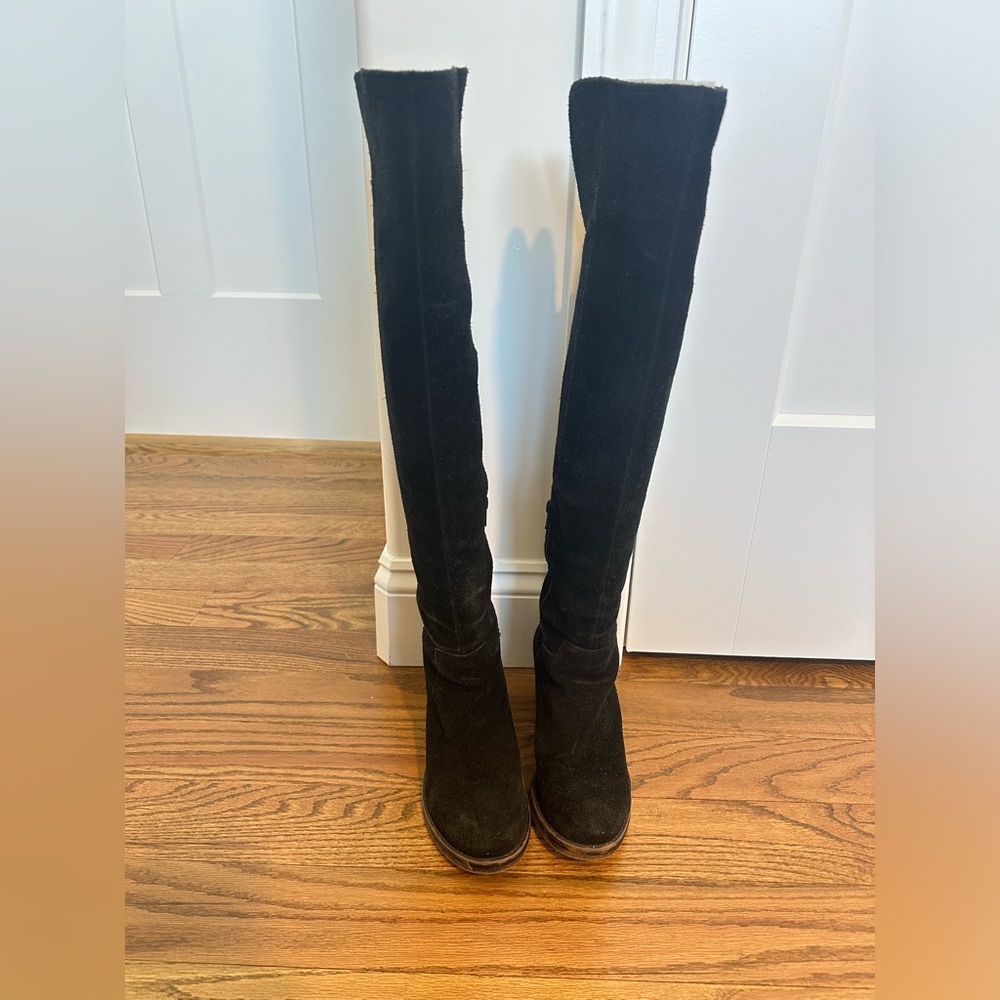 Lucky Brand over the knee black suede boots